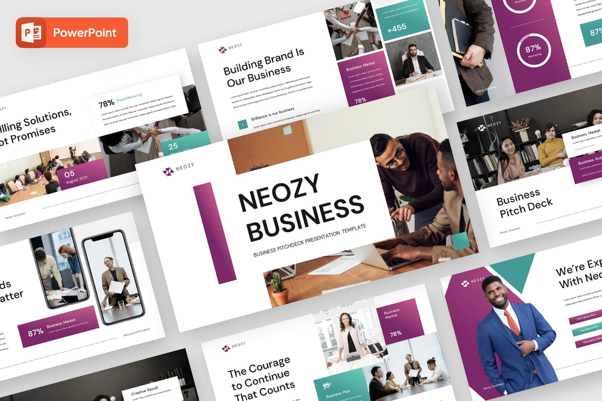 NEOZY - Template Presentasi PowerPoint untuk Pitch Bisnis yang Menarik