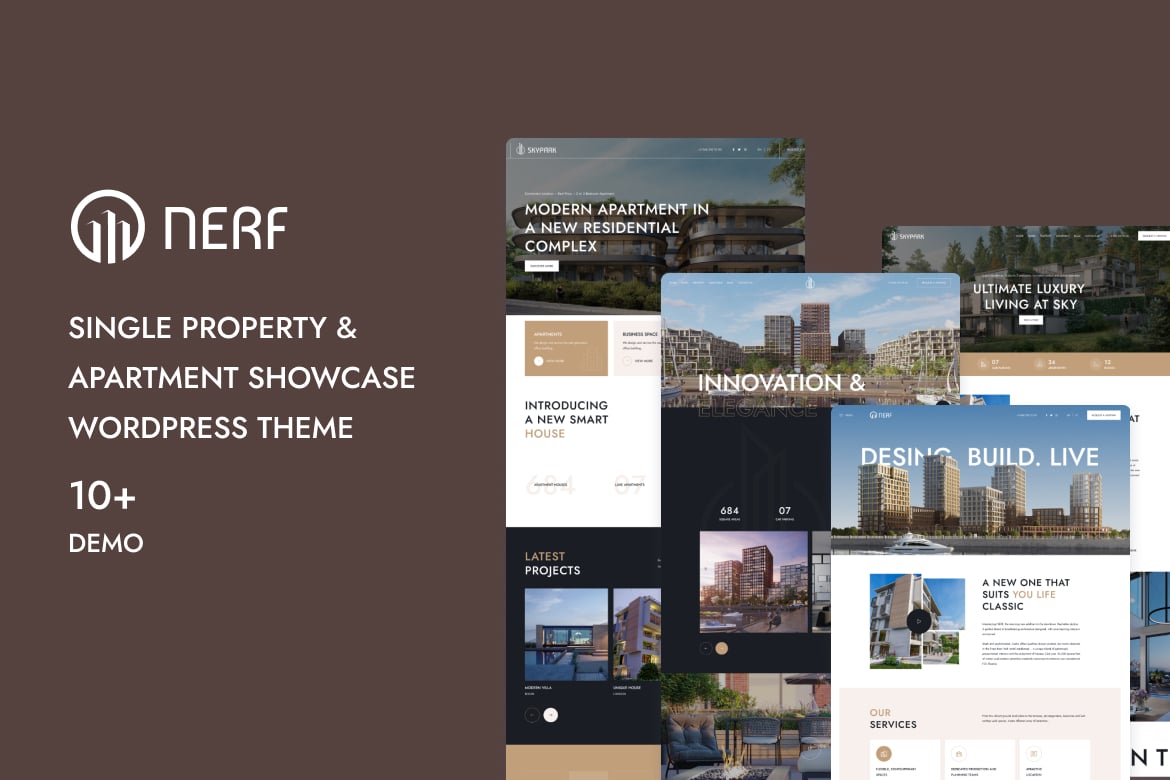 Nerf - Tema WordPress Properti Tunggal yang Menawan