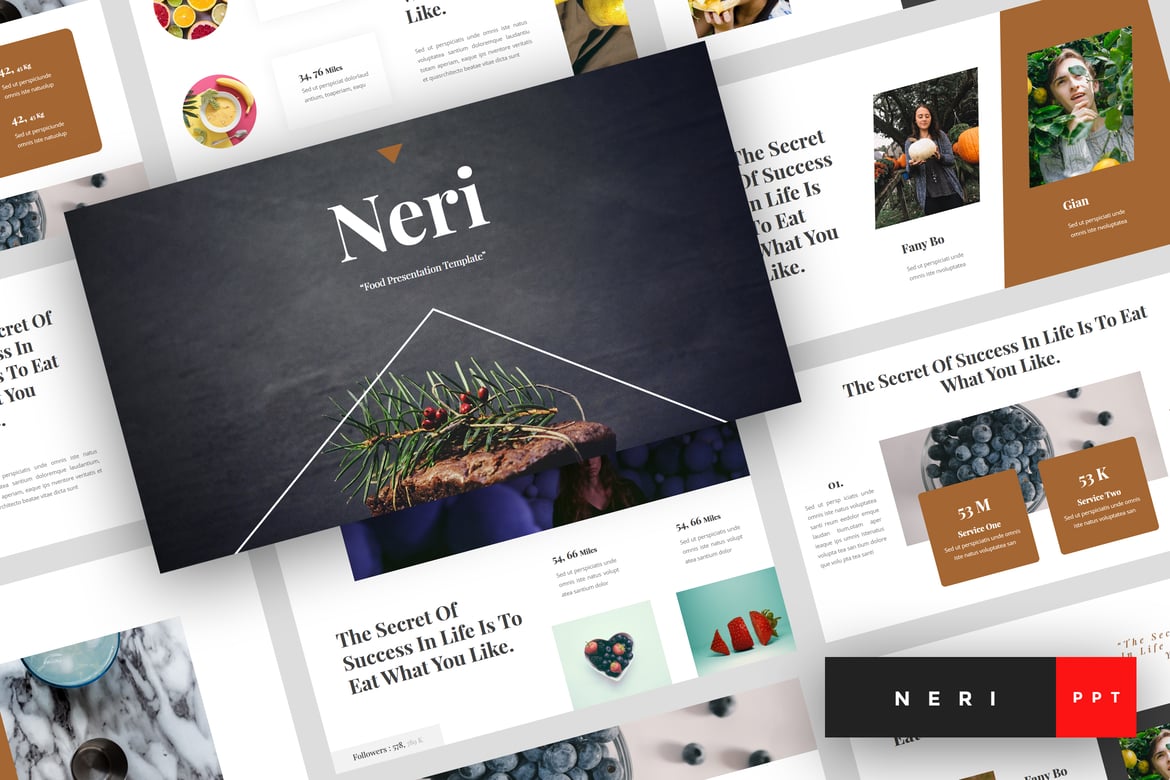 Neri - Template Presentasi PowerPoint tentang Makanan yang Menarik