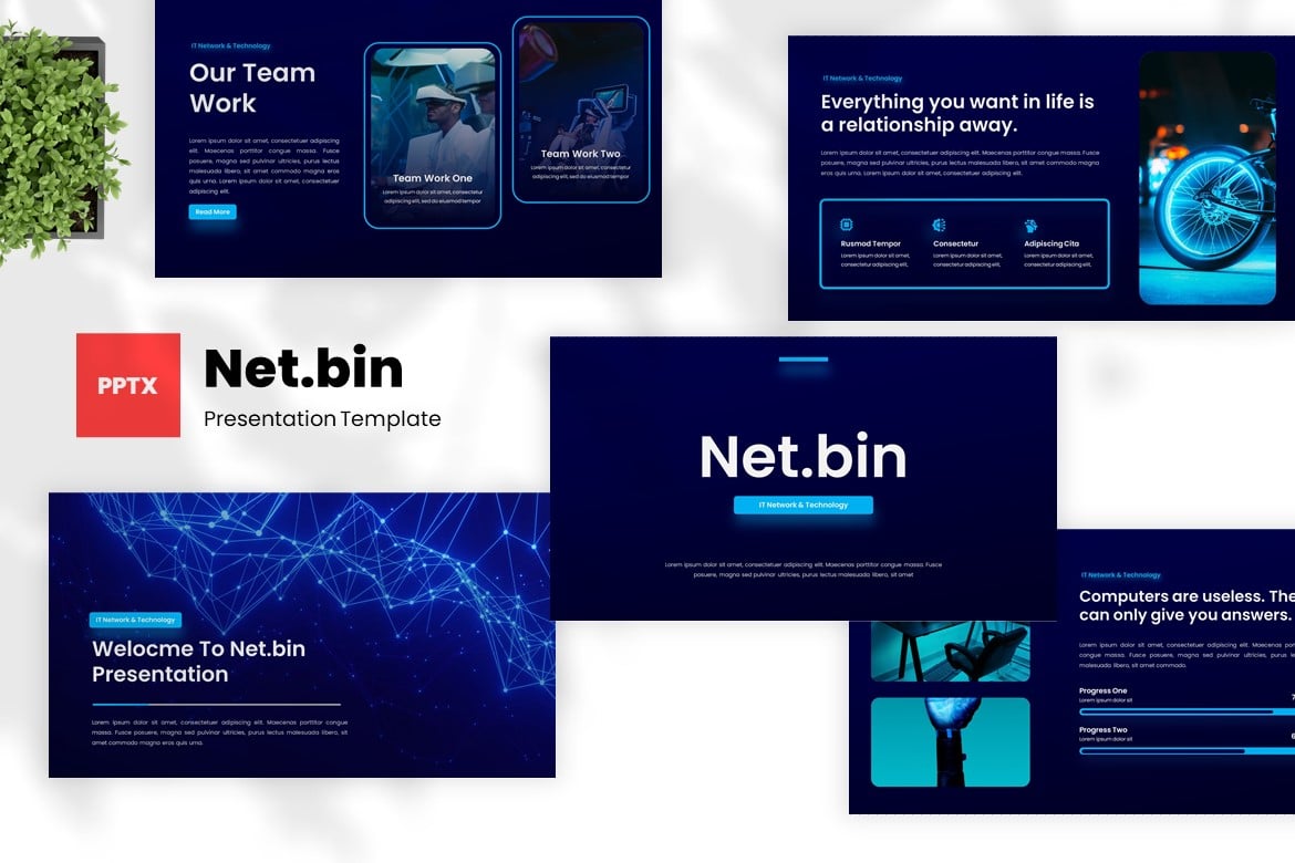 Template Powerpoint Net.bin - Solusi Presentasi IT yang Modern dan Profesional