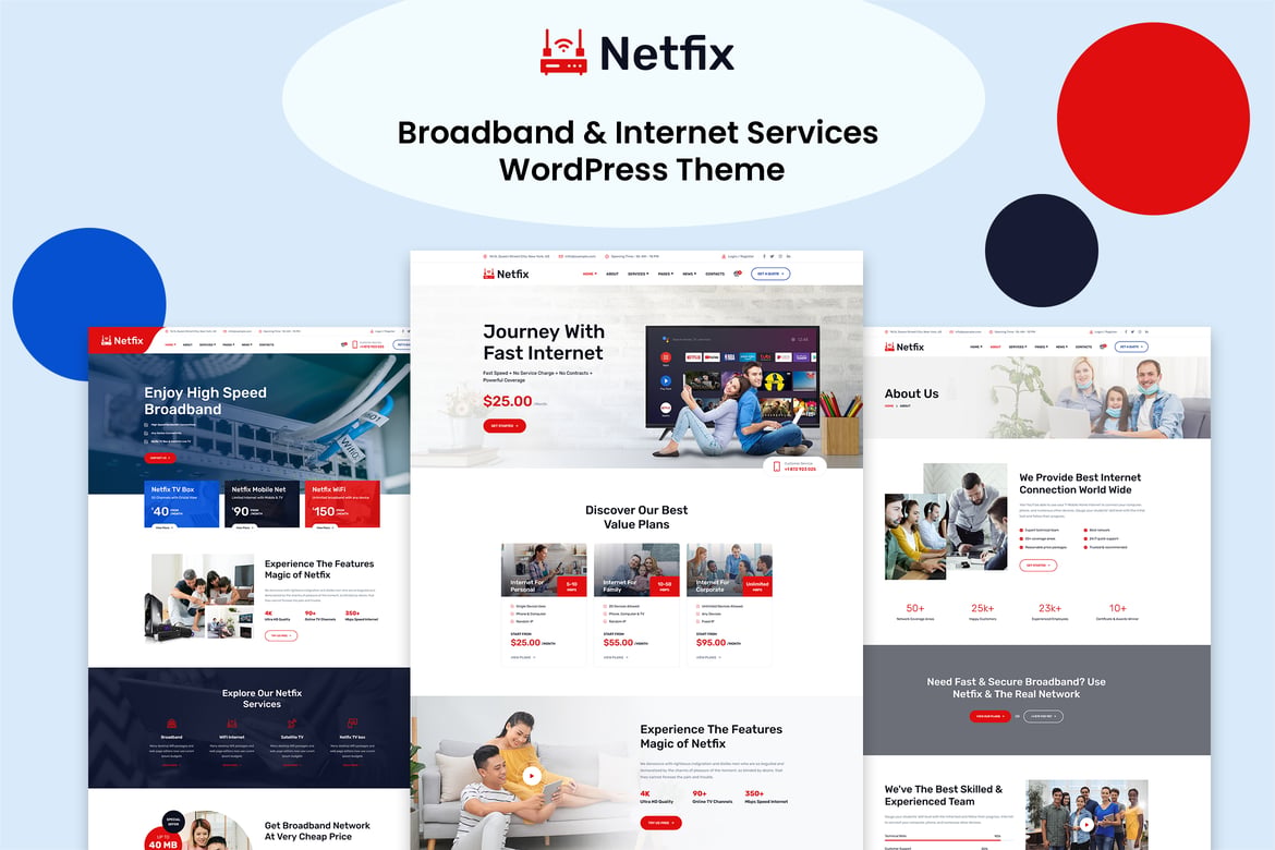 Netfix – Tema WordPress Layanan Internet dan Broadband Terbaik
