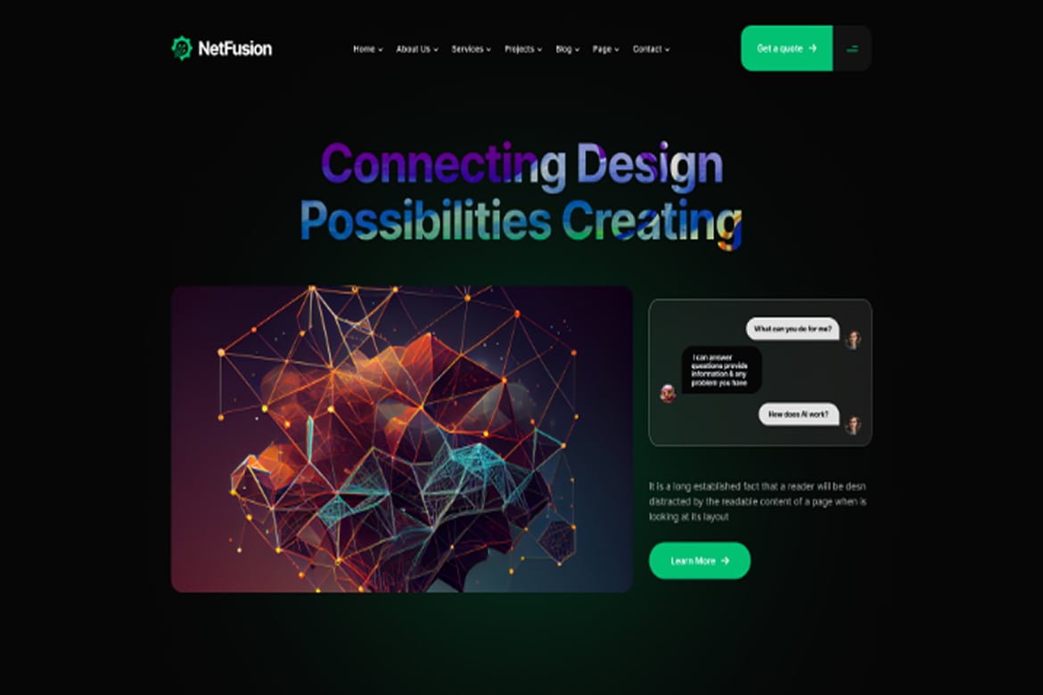NetFusion - Tema WordPress Canggih untuk Startup dan Teknologi berbasis AI