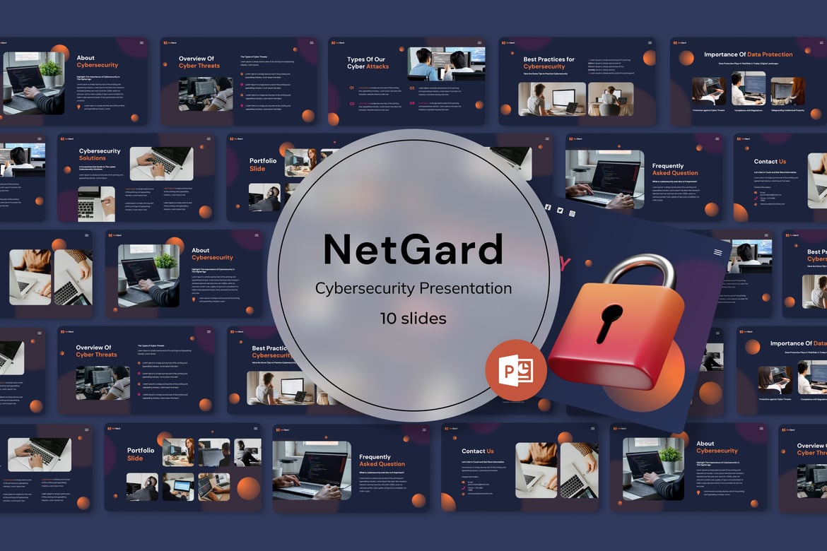 NetGard - Template Powerpoint Keamanan Siber yang Menarik