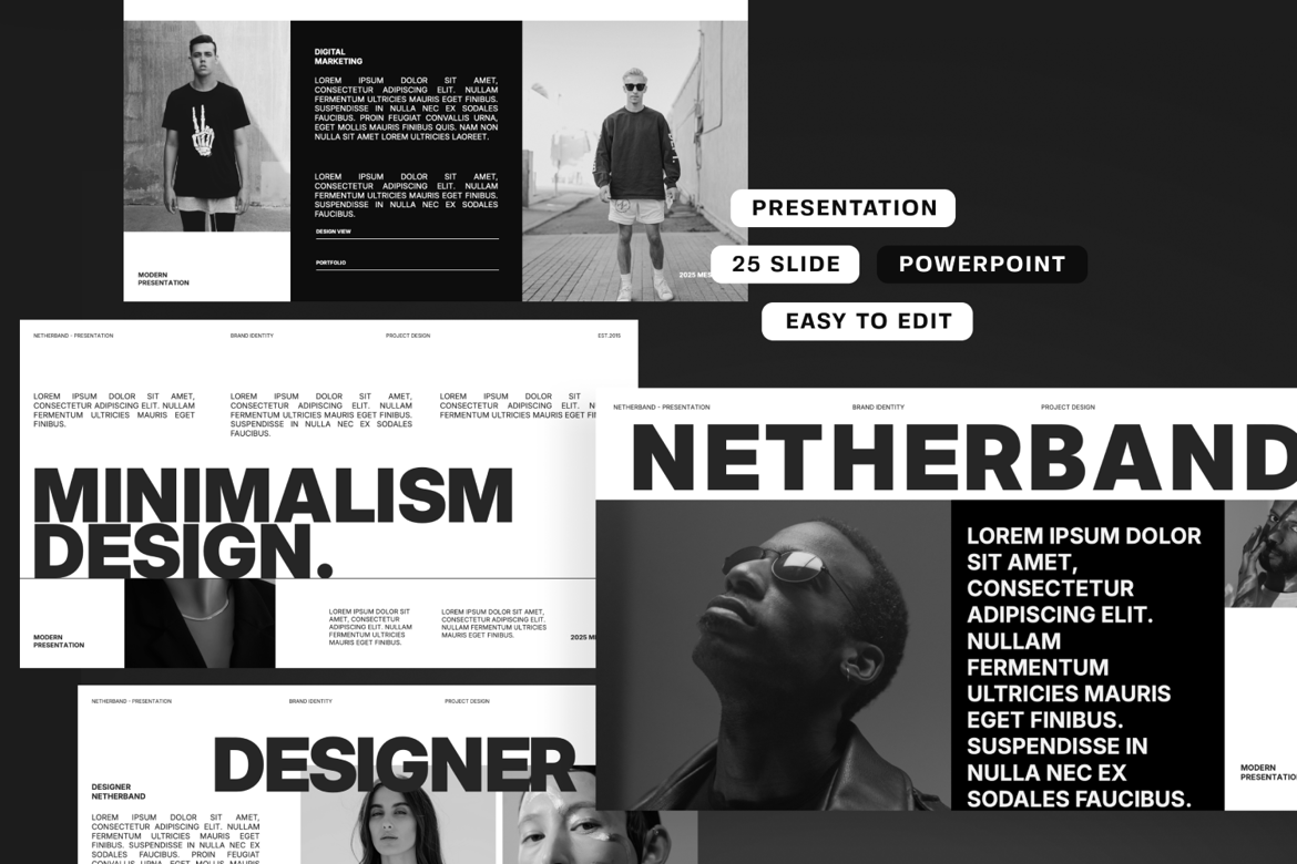 Template Presentasi Powerpoint Netherband yang Stylish dan Multifungsi