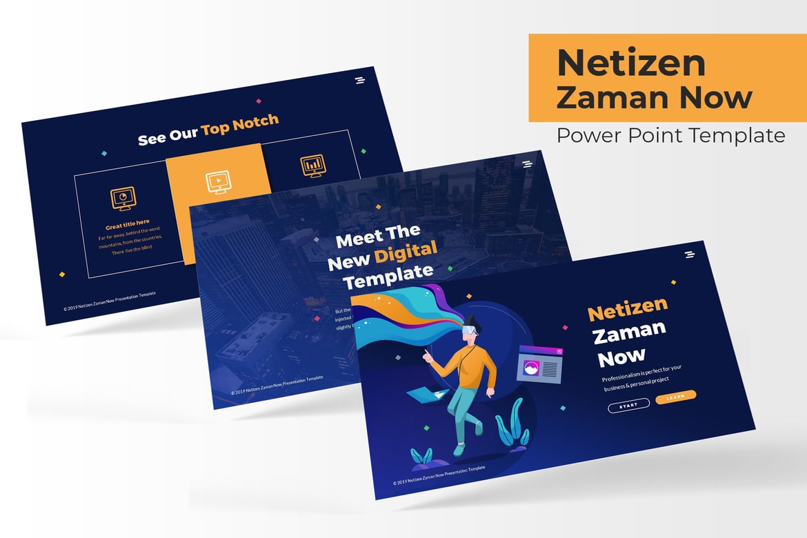 Template PowerPoint Netizen Zaman Now - Presentasi Modern dan Menarik