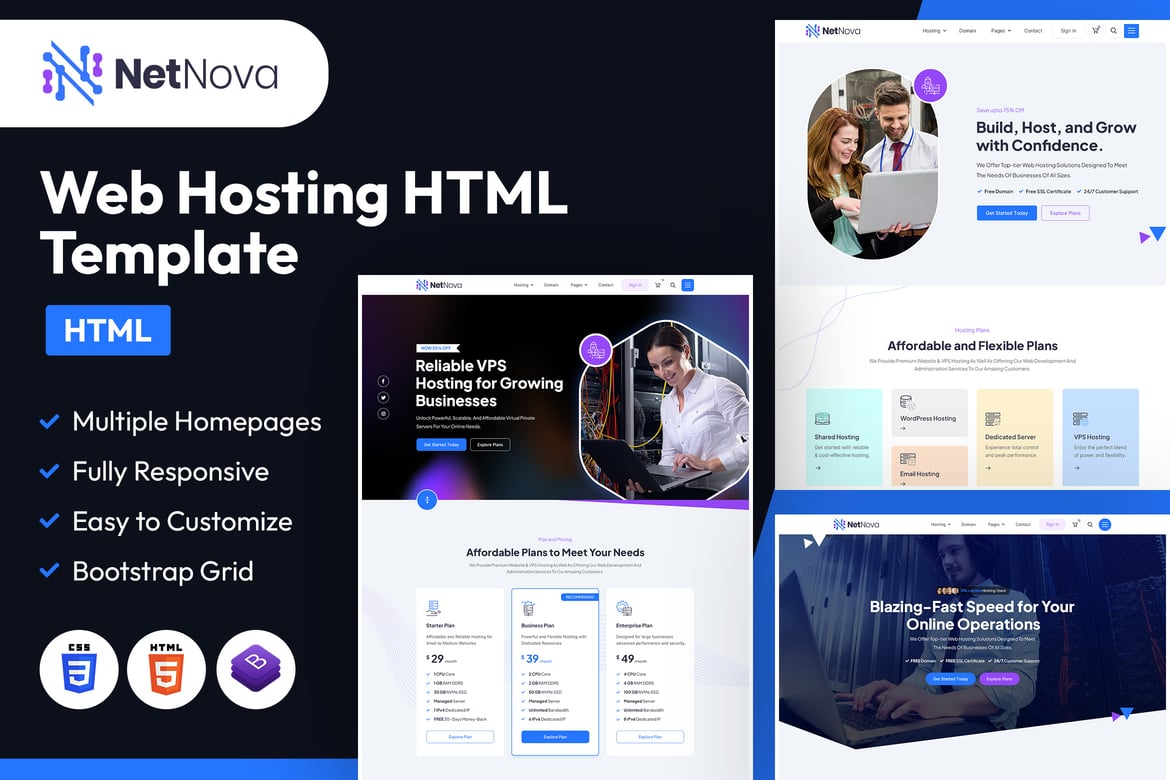 NetNova | Template Website Hosting HTML Modern