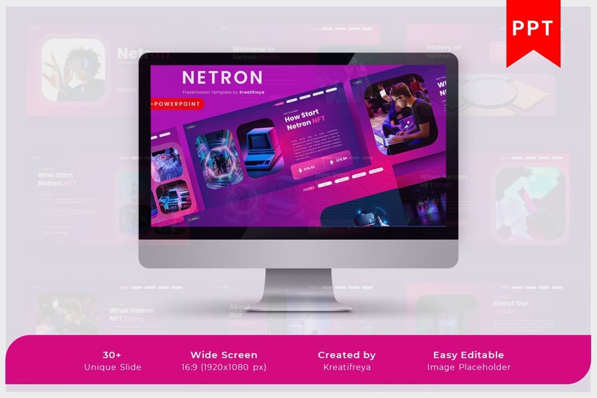 Template PowerPoint Presentasi NETRON yang Menarik