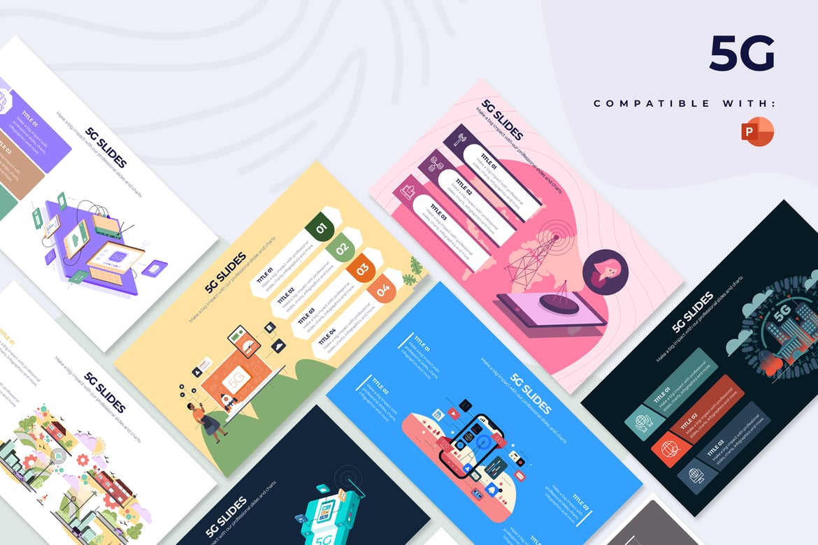 Template Presentasi 5G Modern untuk PowerPoint