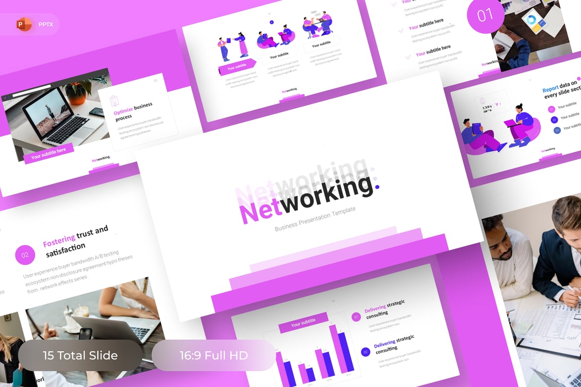 Template Presentasi PowerPoint Networking untuk Bisnis yang Menarik