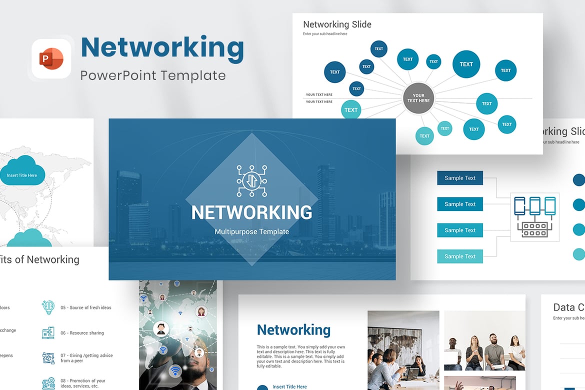 Template PowerPoint Jaringan yang Menarik dan Profesional