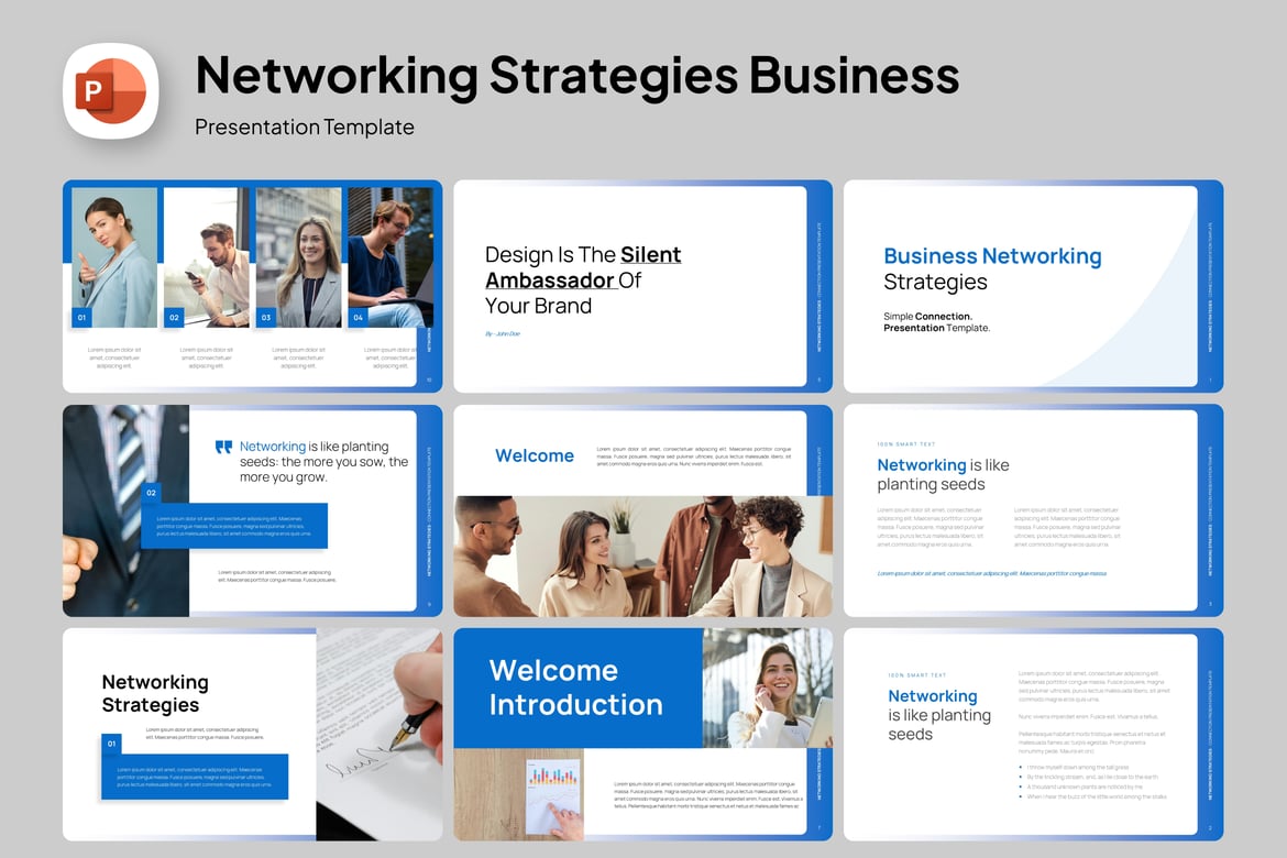 Template Presentasi PowerPoint Strategi Jaringan yang Efektif