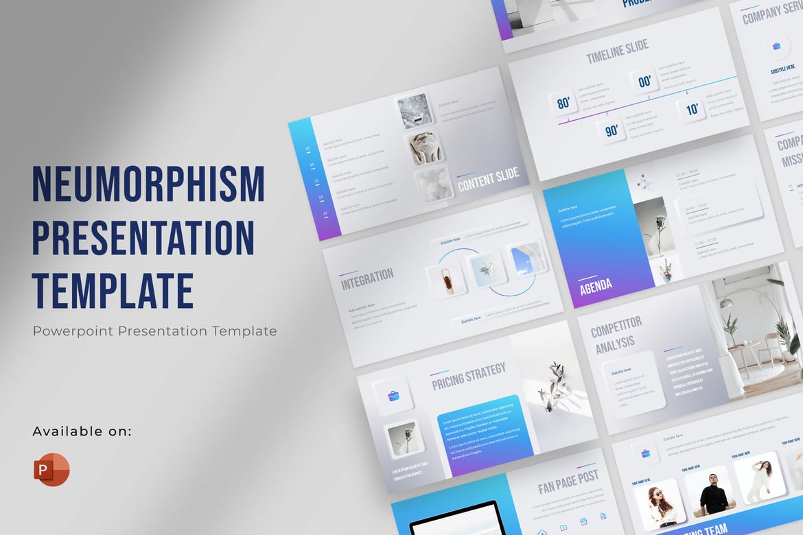 Template Powerpoint Neumorphism yang Menawan