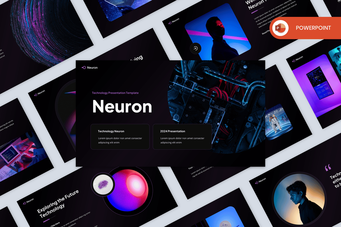 Neuron - Template PowerPoint Teknologi yang Menarik dan Modern