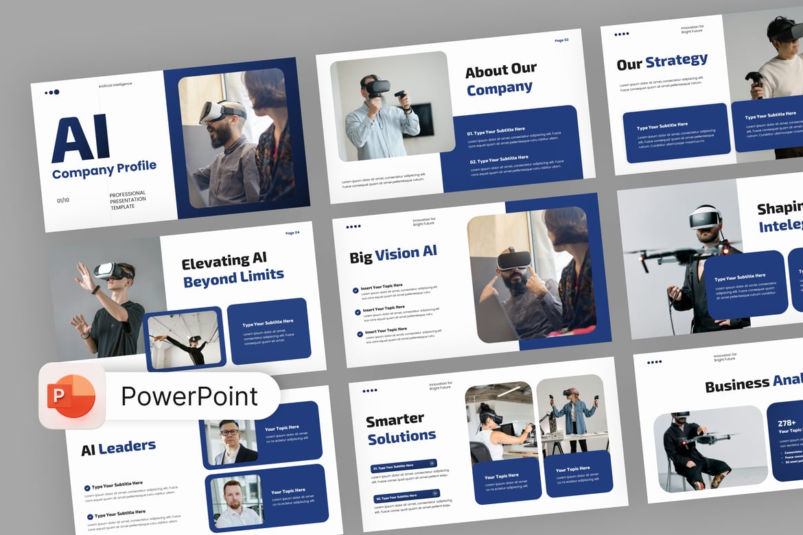 Profil Perusahaan Neurovia: Template Presentasi PowerPoint yang Menarik