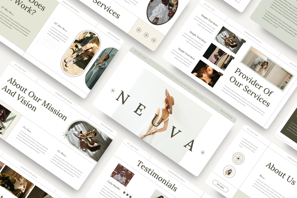 Neuva - Template PowerPoint Kreatif untuk Presentasi Menarik