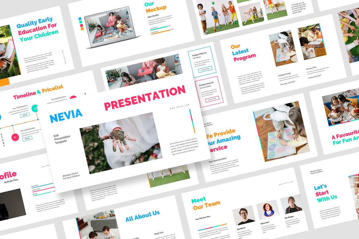 Nevia: Template PowerPoint Kreatif untuk Anak-anak