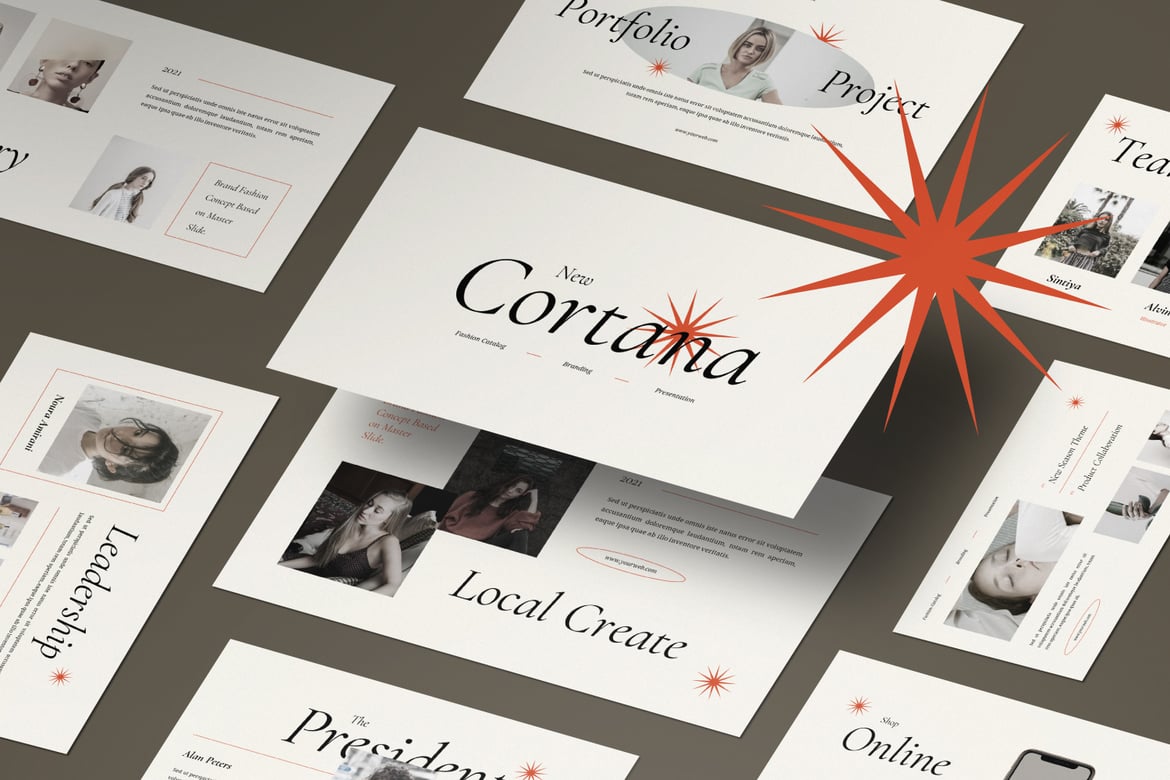Template Presentasi Powerpoint Cortana yang Modern dan Menarik