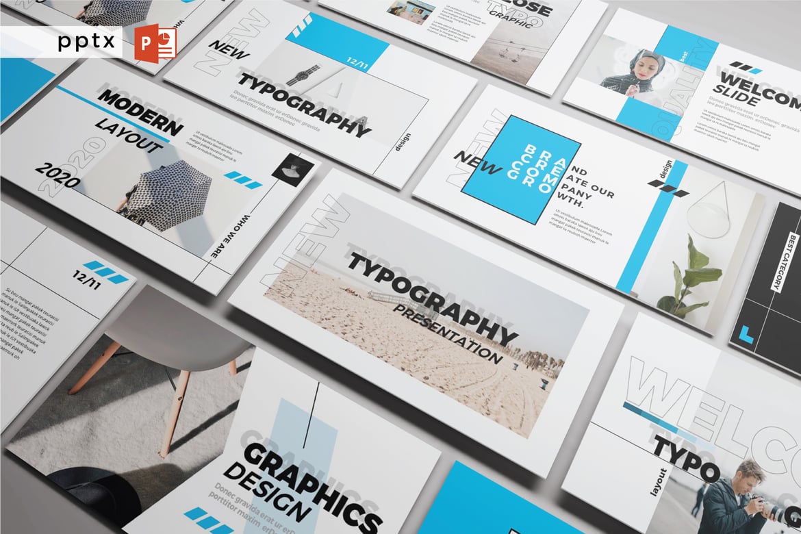 Template Presentasi PowerPoint Modern - NEW TYPOGRAPHY V293