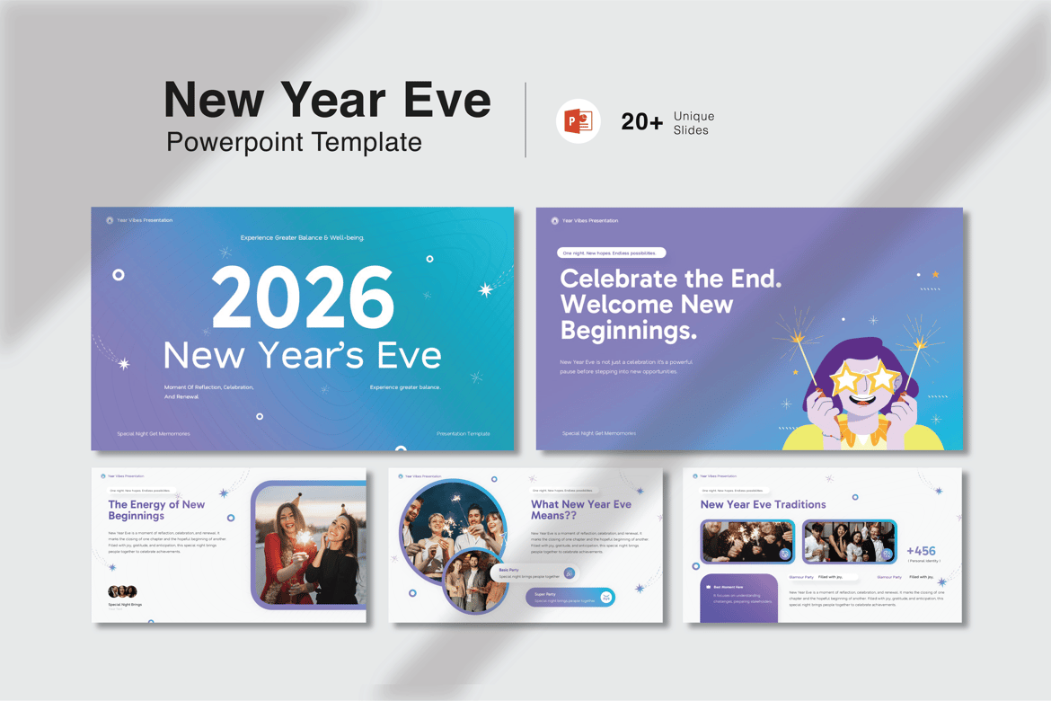 Template Powerpoint Malam Tahun Baru yang Menarik dan Profesional