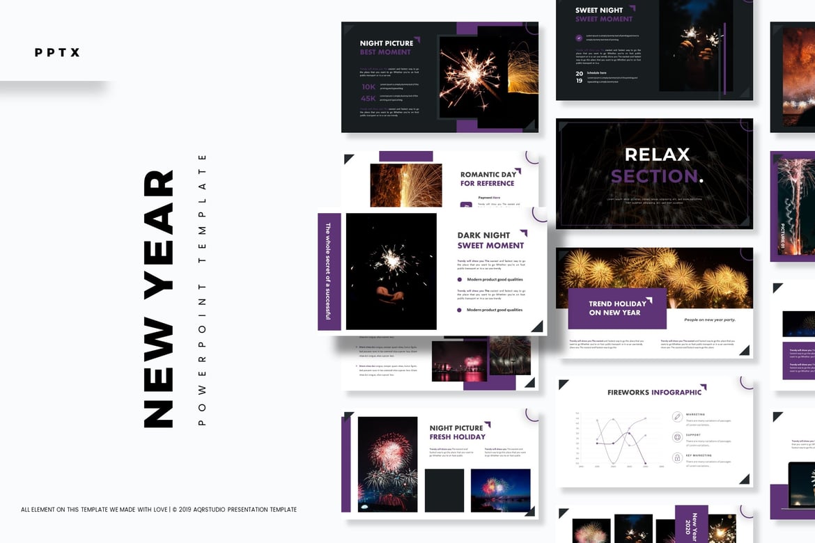 Template PowerPoint Tahun Baru yang Menarik dan Serbaguna