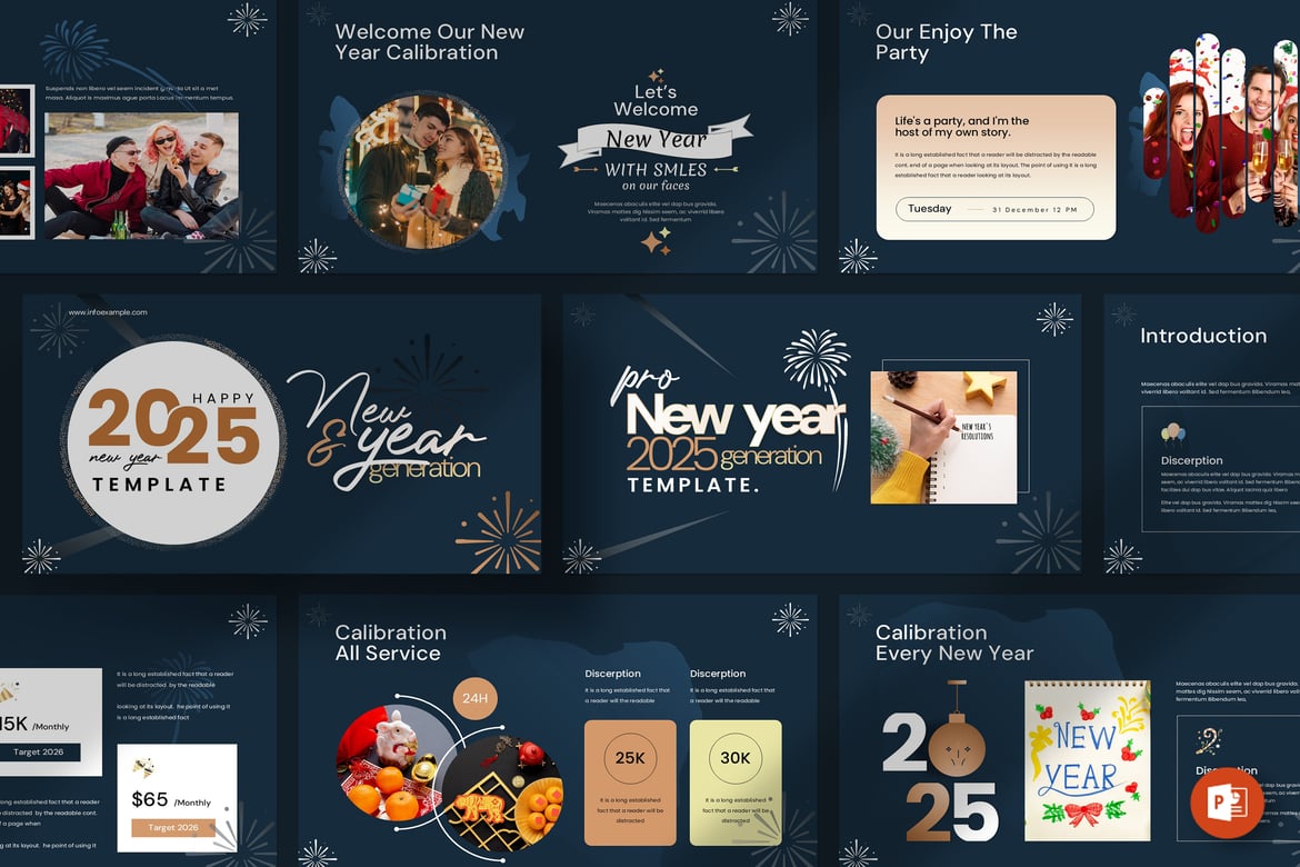 Template PowerPoint Tahun Baru yang Menarik dan Profesional