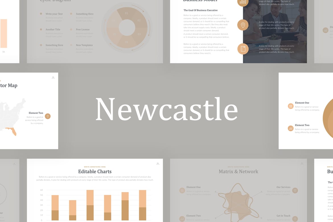 Template PowerPoint Profesional Newcastle yang Menarik