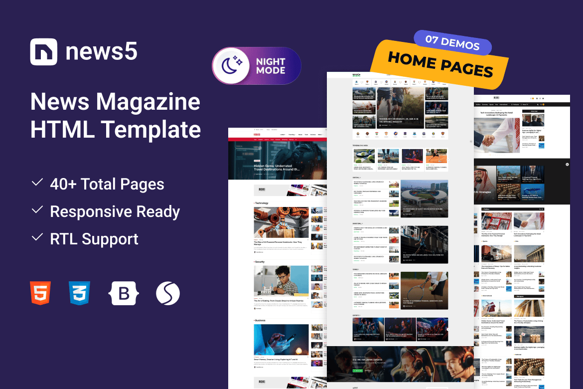News5 - Template Website Berita Modern dan Responsif