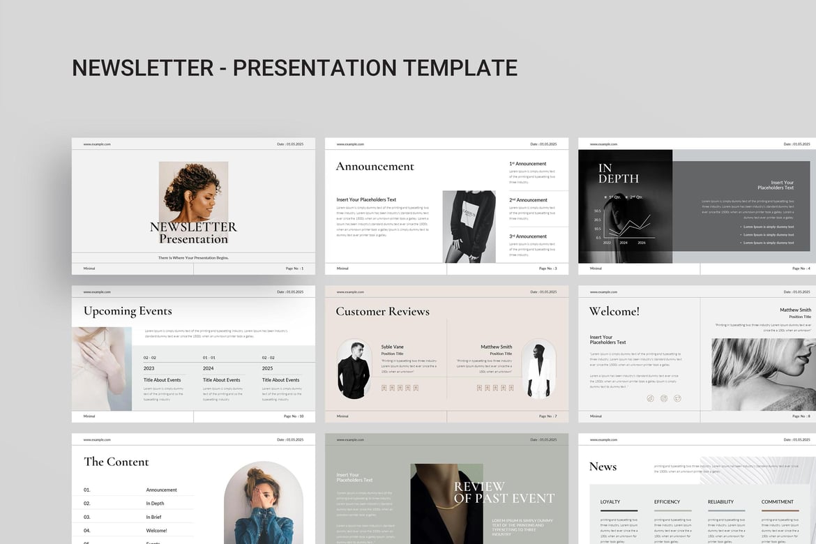 Template Presentasi PowerPoint Newsletter yang Menarik