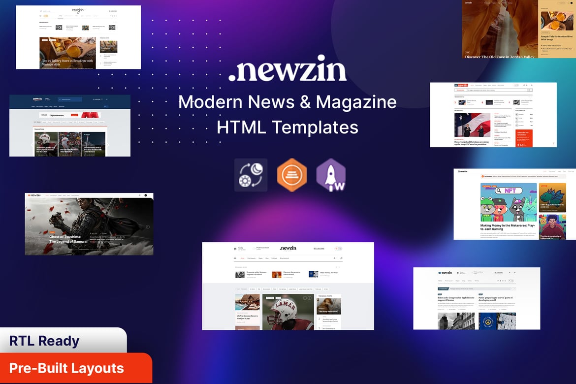 Newzin - Template HTML Majalah dan Surat Kabar Modern