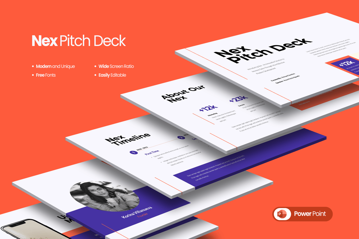 Template PowerPoint Nex Pitch Deck yang Modern dan Profesional