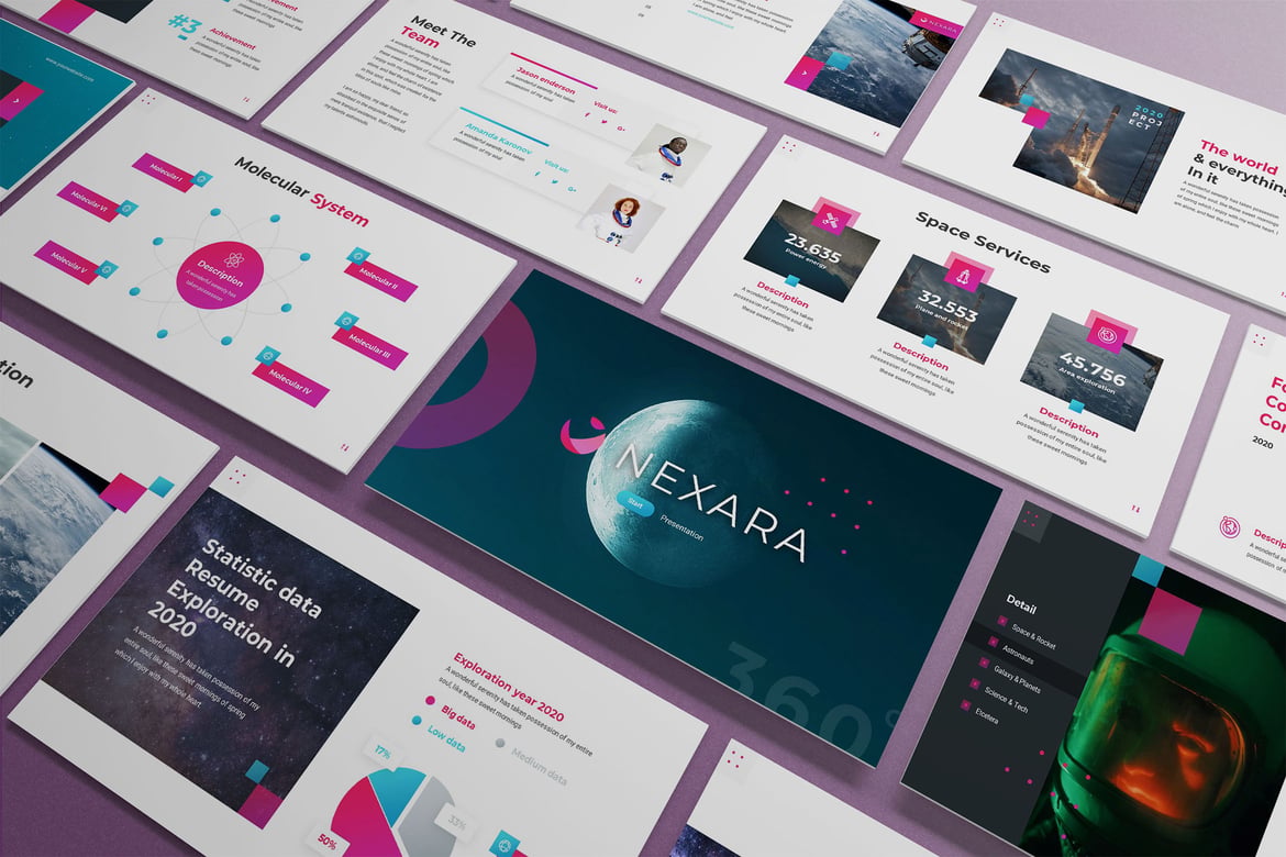 Template PowerPoint Nexara - Solusi Presentasi Futuristik Anda