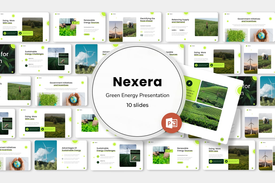 Nexera - Template Powerpoint Energi Hijau yang Menarik