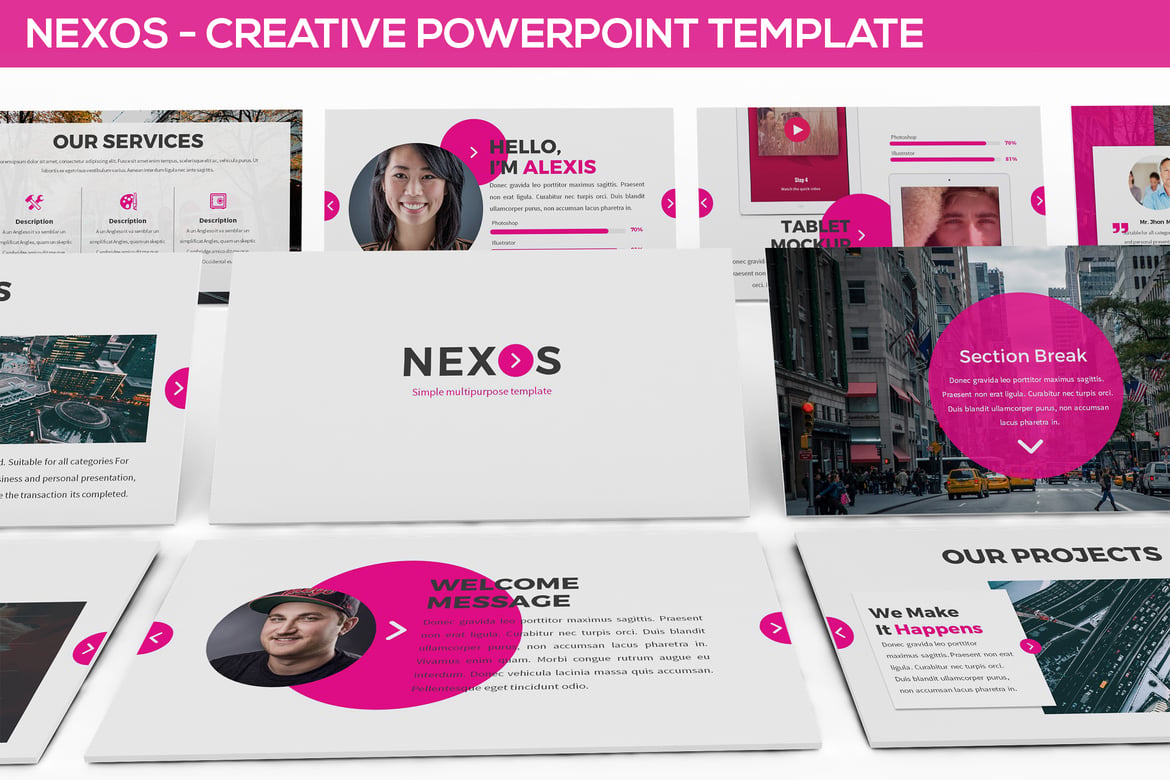 Nexos - Template Powerpoint Kreatif untuk Presentasi Menarik