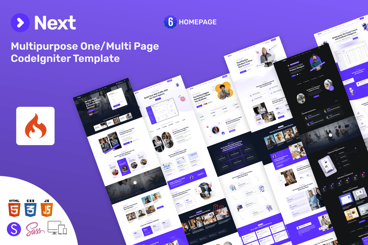 Next - Template Website CodeIgniter Serbaguna dan Responsif