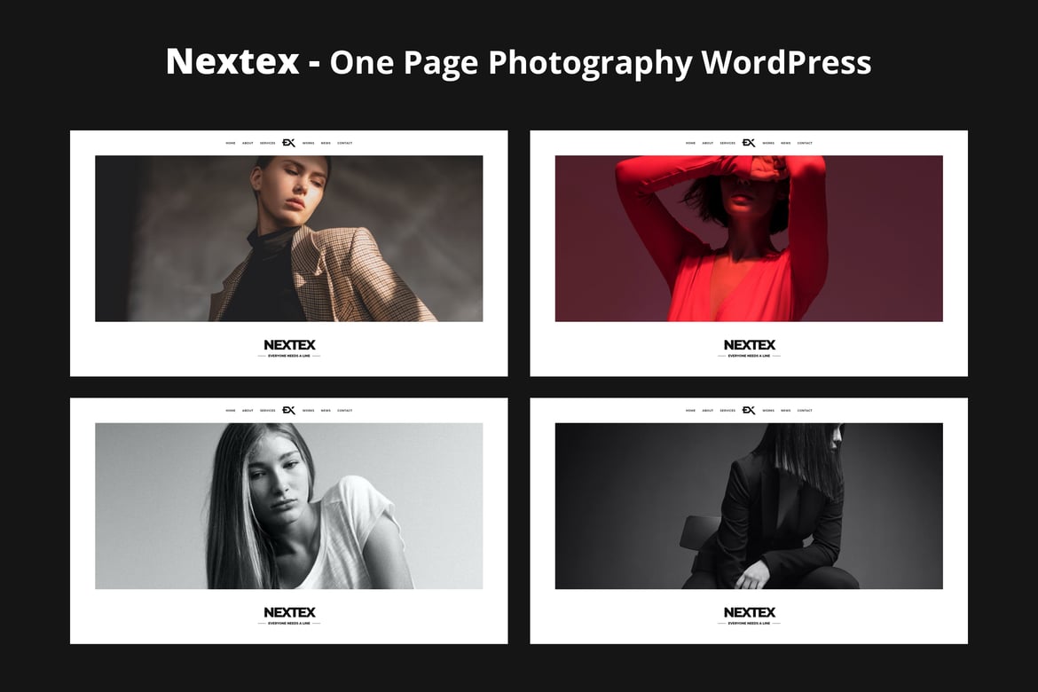 Nextex - Tema WordPress Fotografi Satu Halaman yang Menarik