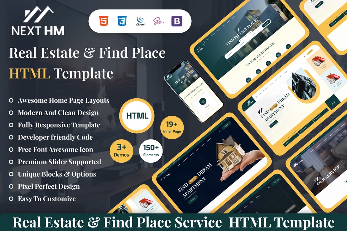 NextHM – Template Website Real Estate & Pencarian Properti Modern
