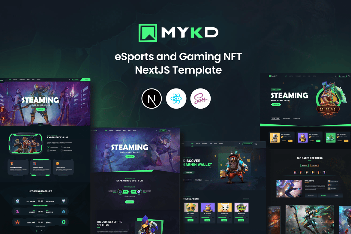 Template Website eSports dan Gaming NFT Modern dengan NextJS