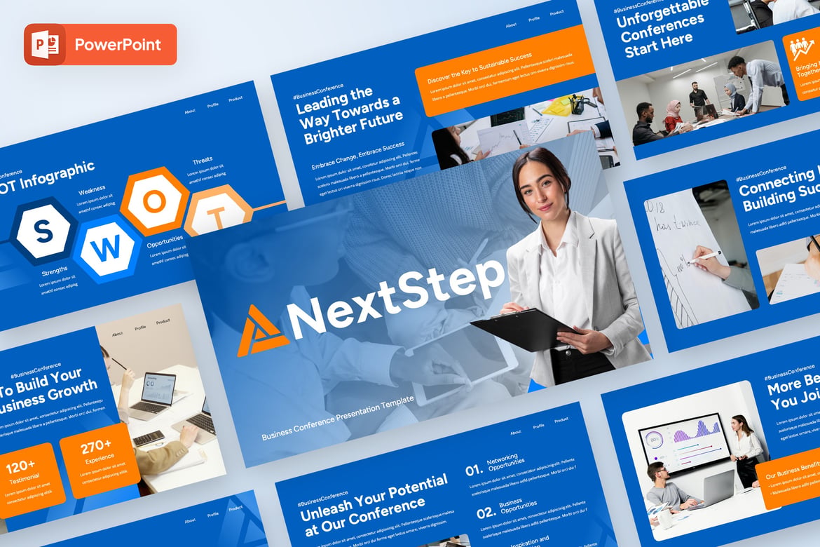 Template Presentasi PowerPoint Konferensi Bisnis Nextstep