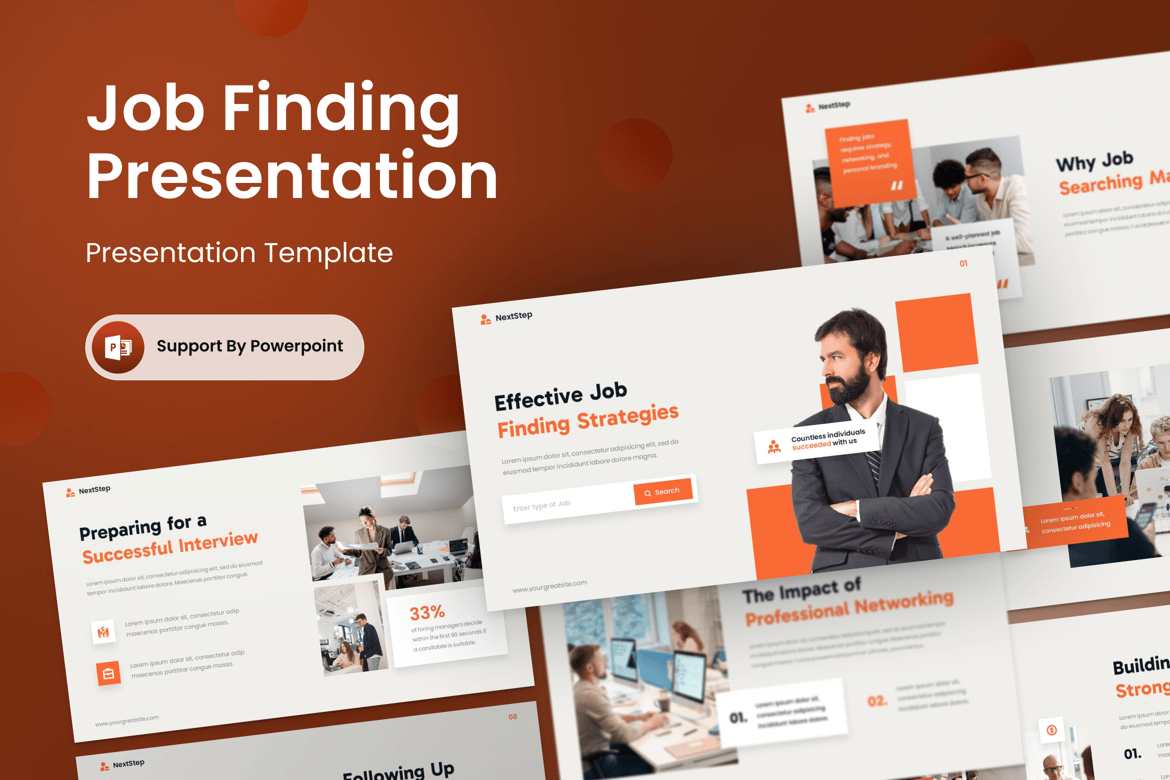 NextStep - Template Presentasi PowerPoint untuk Pencarian Kerja yang Efektif