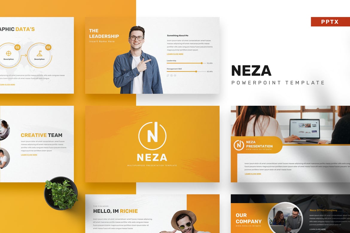 Template Presentasi Powerpoint Neza yang Menarik dan Minimalis
