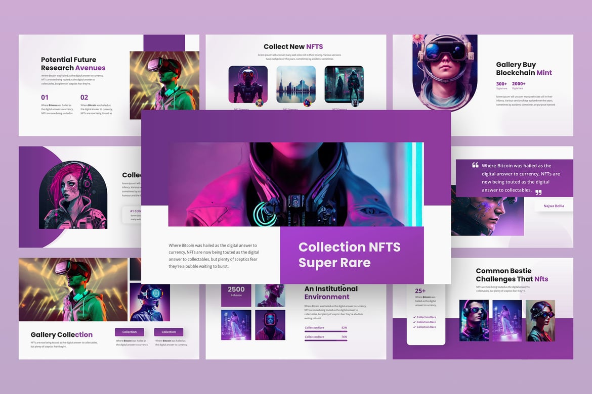 Template PowerPoint NFT & Metaverse yang Modern dan Profesional