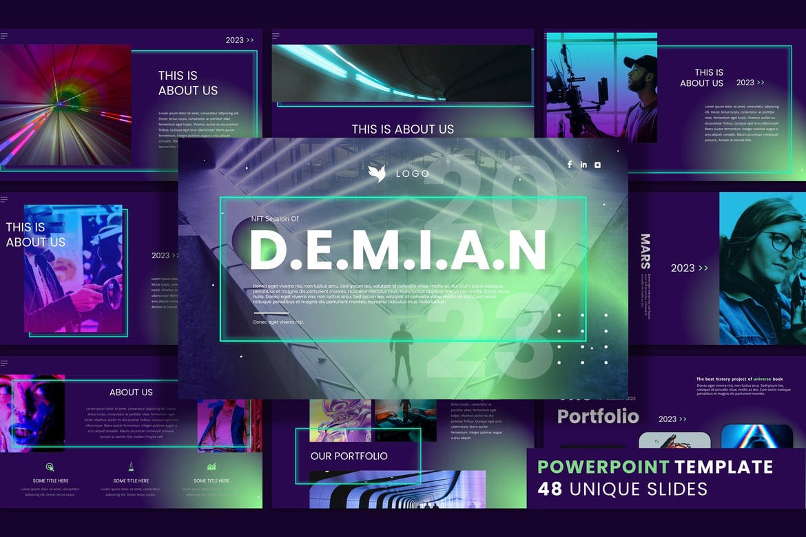 Template Presentasi PowerPoint Demian yang Menarik dan Profesional