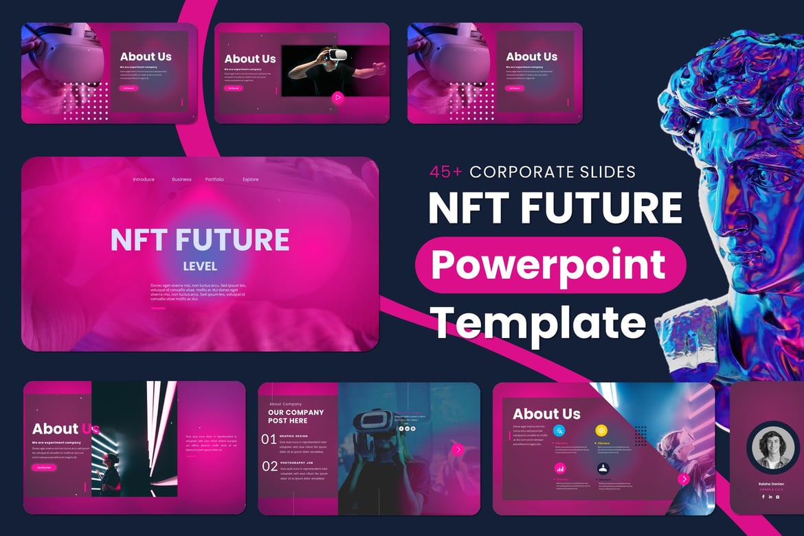 Template Presentasi Powerpoint NFT Future Level yang Menarik dan Profesional