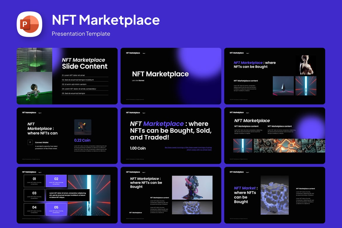 Template Presentasi Crypto NFT yang Modern dan Menarik