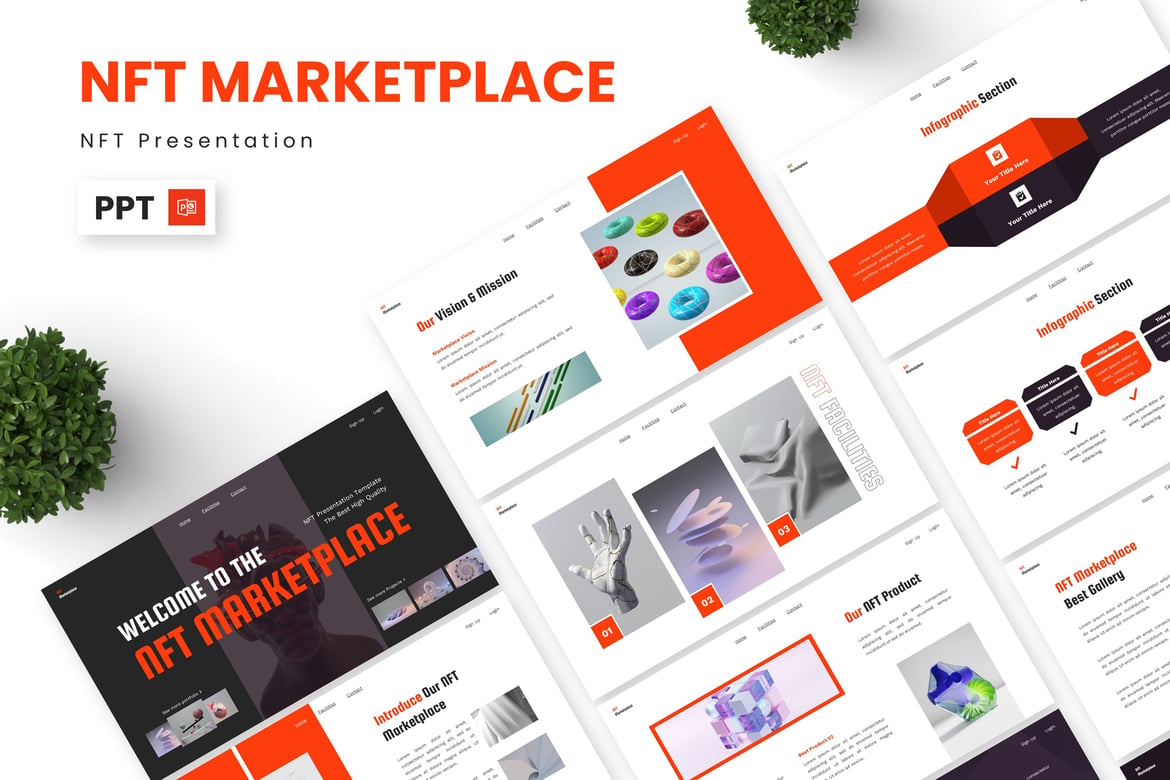 Template Powerpoint NFT Marketplace yang Menarik dan Futuristik