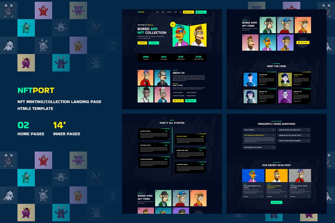 Template Website Halaman Minting dan Koleksi NFT yang Menarik