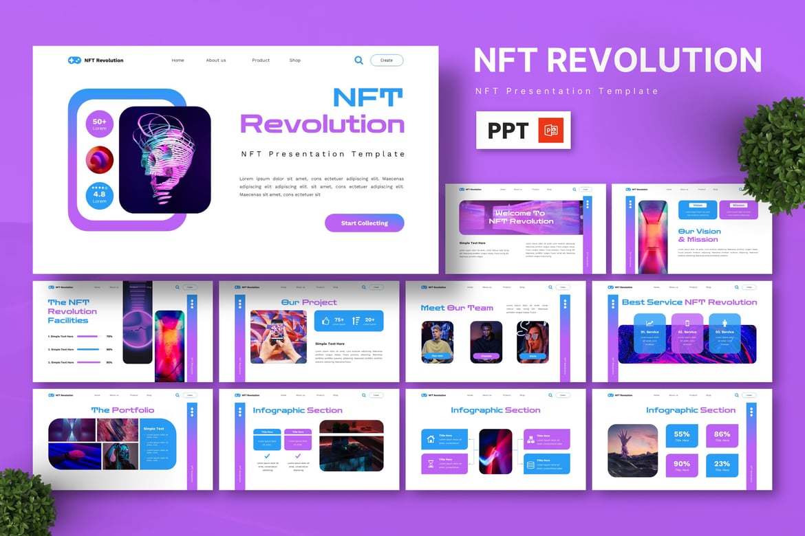 Revolusi NFT - Template Presentasi PowerPoint Modern