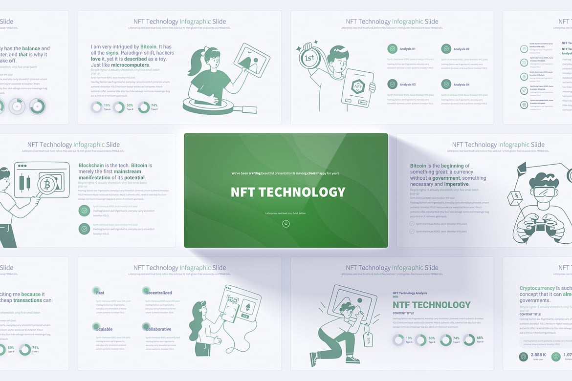 Template PowerPoint Teknologi NFT yang Menarik dan Profesional