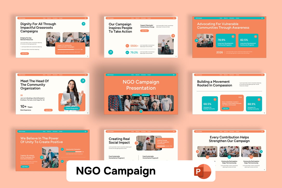 Template PowerPoint Kampanye NGO yang Menarik dan Efektif