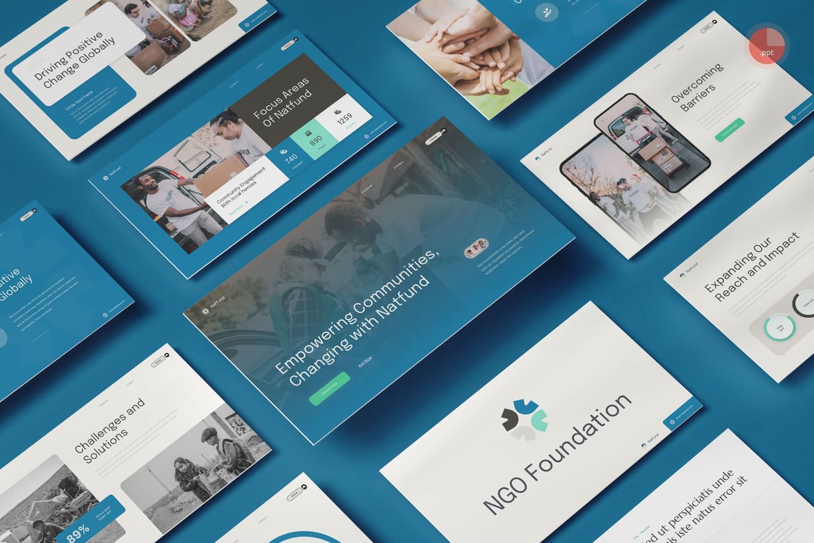 Template Presentasi PowerPoint Nadfund untuk NGO yang Menarik